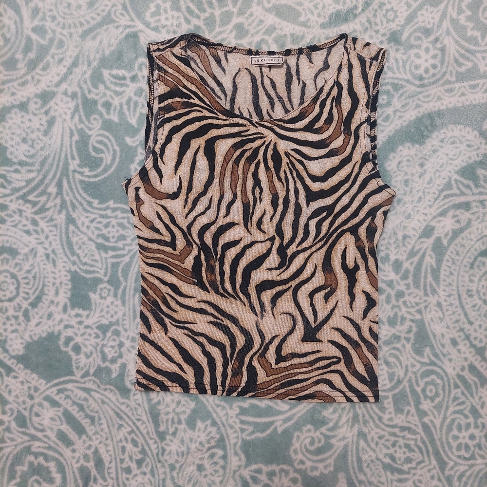 Vintage Versace duuuuuupe tiger print tank top